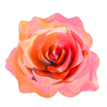 3d rendering single orange rose thumb