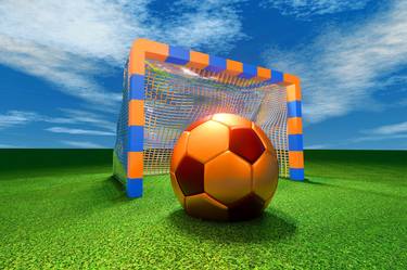 Soccer ball on stadium thumb
