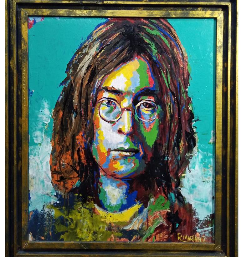 John Lennon portrait deals acrylic paint art