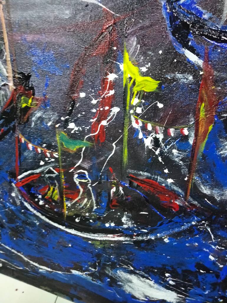 Original Abstract Beach Painting by Den Bagoes