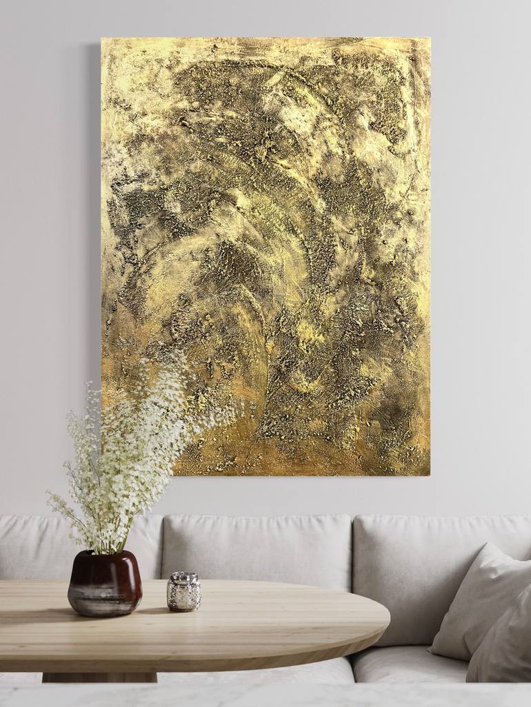 Concrete Texture Gold Artwork M00015 Painting by Drunk Abstracts ...