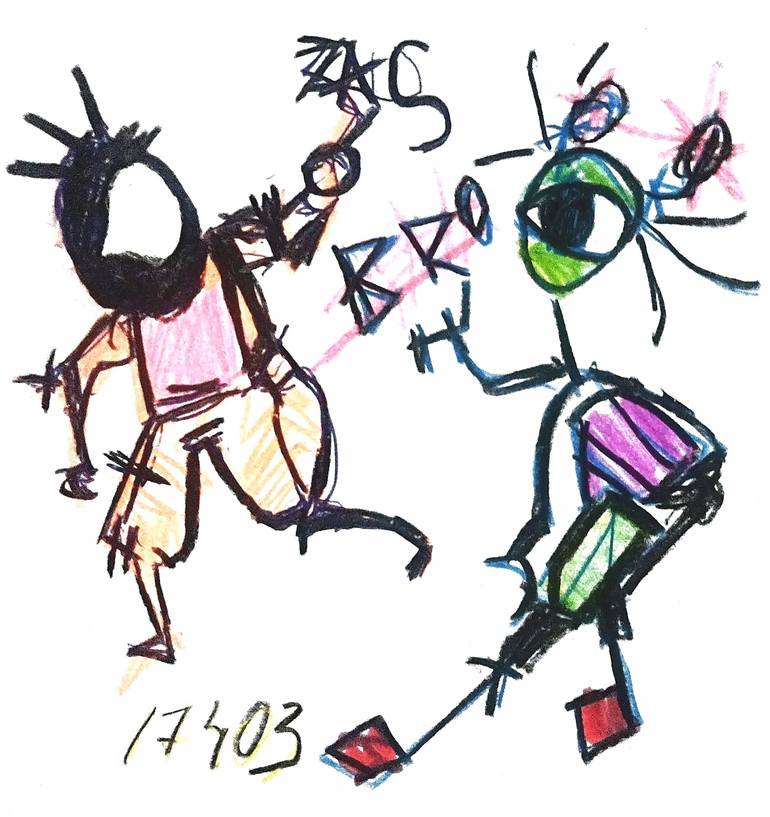 Original Abstract Expressionism Politics Drawing by León Sánchez David