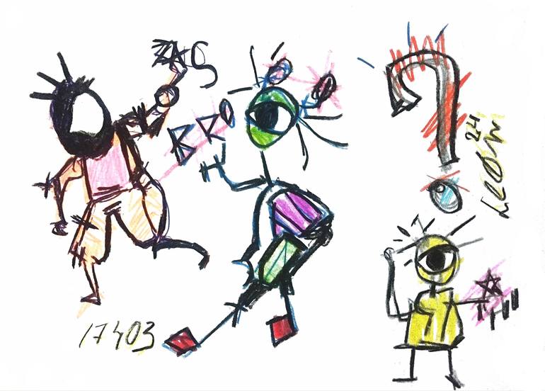 Original Abstract Expressionism Politics Drawing by León Sánchez David