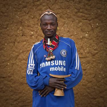 Hamar tribe man with Chelsea shirt - Omo Valley Ethiopia thumb