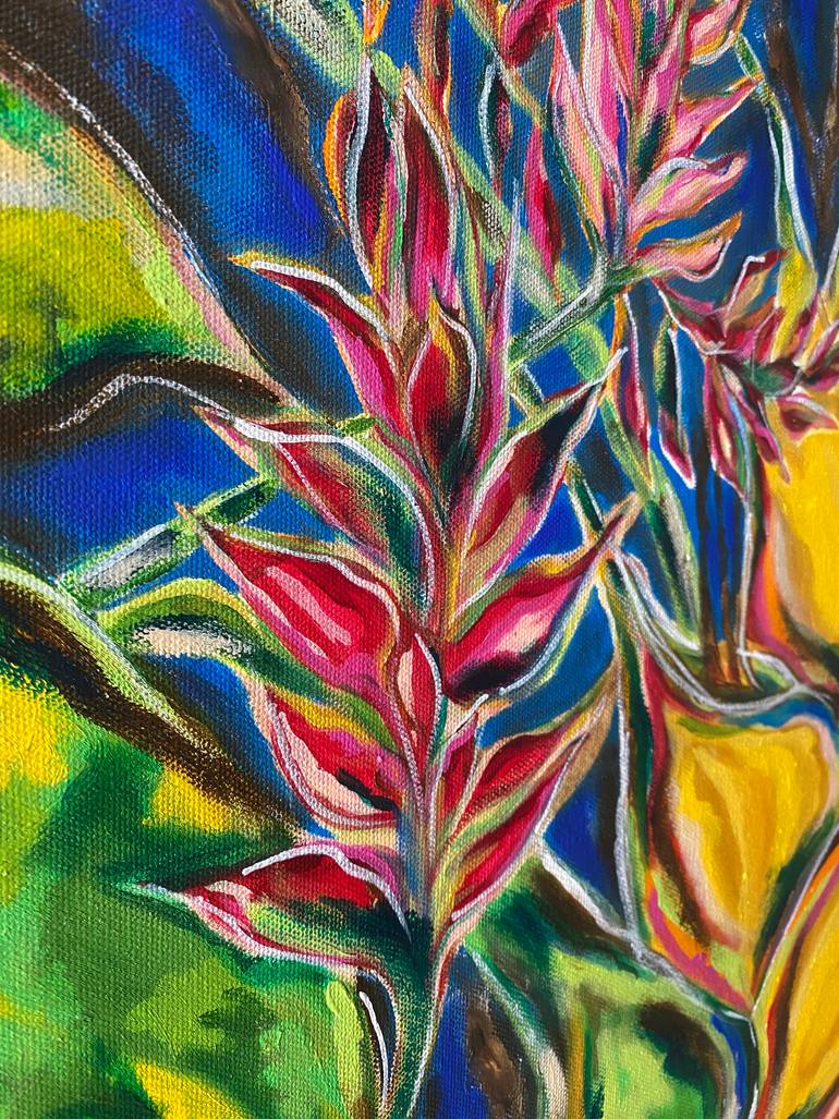 Original Abstract Floral Painting by Aileen Rosario