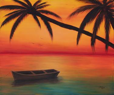 Aegean Sunset (120 cm x 100 cm, oil on camvas) thumb