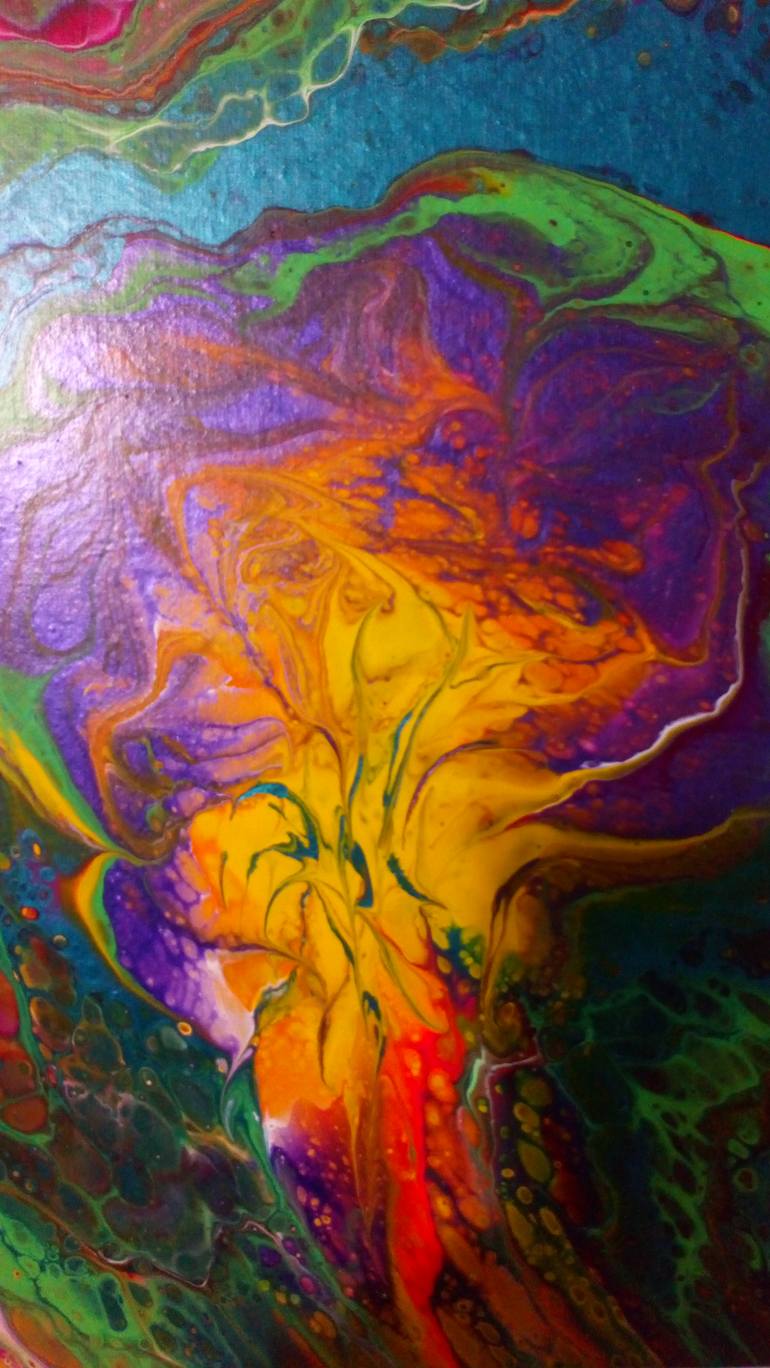Original Abstract Botanic Painting by Jeanne Art