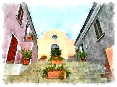 Arzachena flight of steps and church thumb