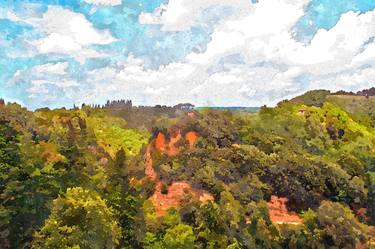 Landscape of wooded tufa hills image