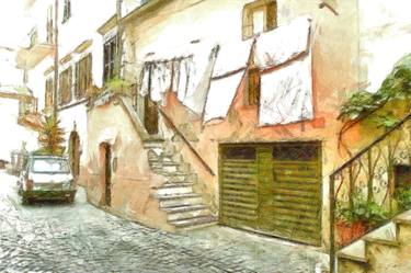 Original Documentary Cities Drawings by Giuseppe Cocco