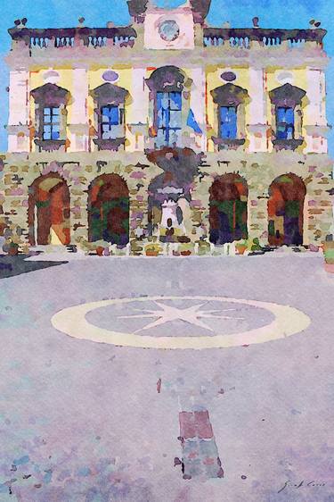Original Documentary Architecture Paintings by Giuseppe Cocco