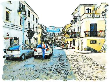 Street of Pizzo Calabro with car parked thumb