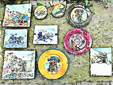Ravello: plates and painted tiles for sale thumb