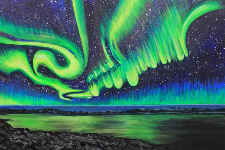 Northern Lights no. 7 Painting by Kendra Larson | Saatchi Art