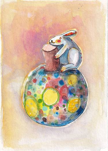 Original Surrealism Animal Painting by Inada Mirror