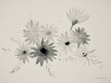 Original Abstract Floral Drawings by Motoko Matsuda