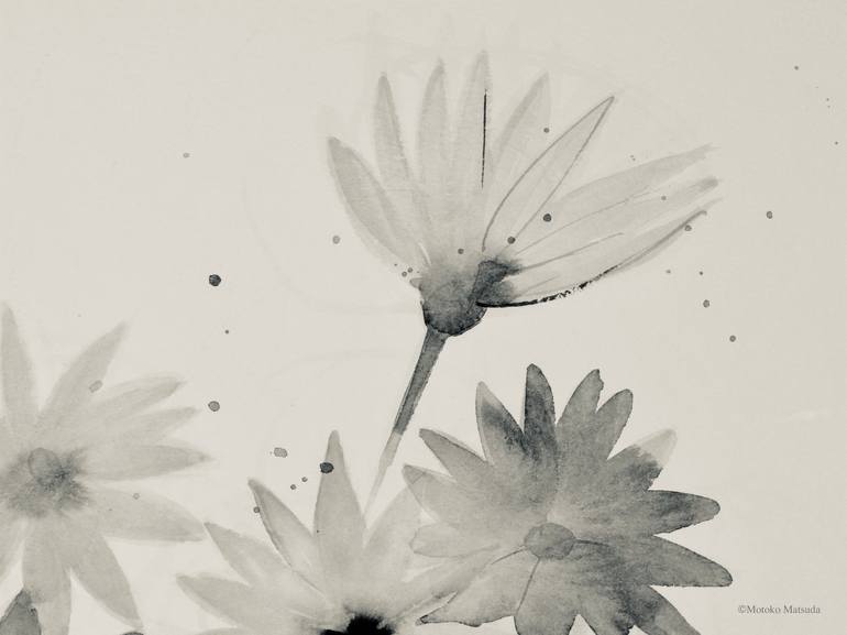 Original Floral Drawing by Motoko Matsuda