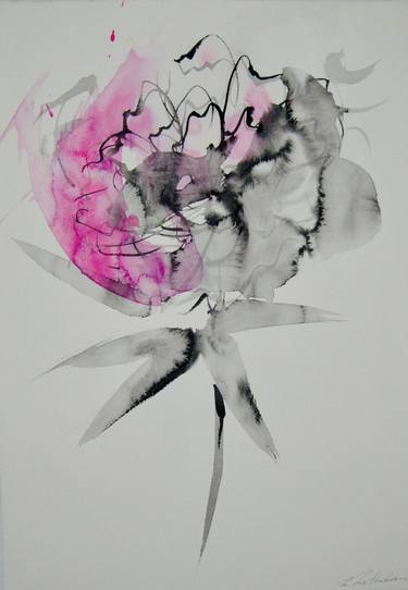 Original Fine Art Floral Drawings by Motoko Matsuda