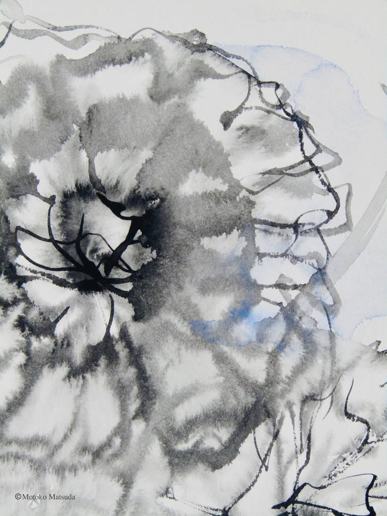 Original Floral Drawing by Motoko Matsuda