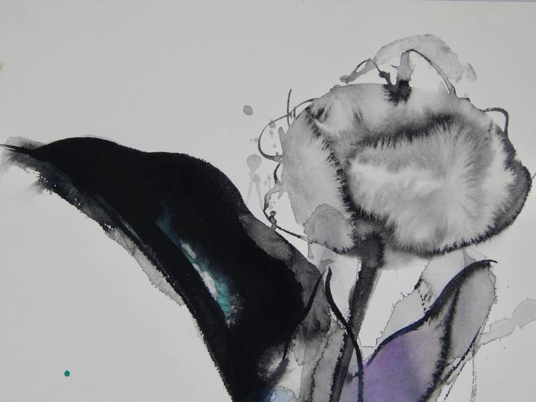Original Abstract Floral Drawing by Motoko Matsuda