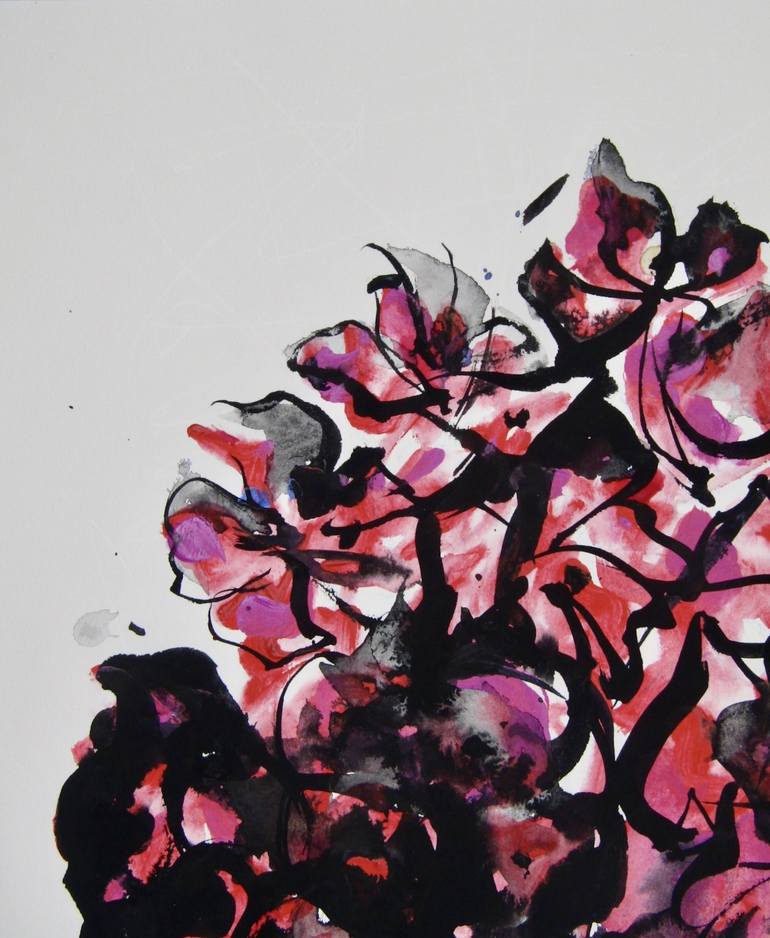 Original Fine Art Floral Drawing by Motoko Matsuda