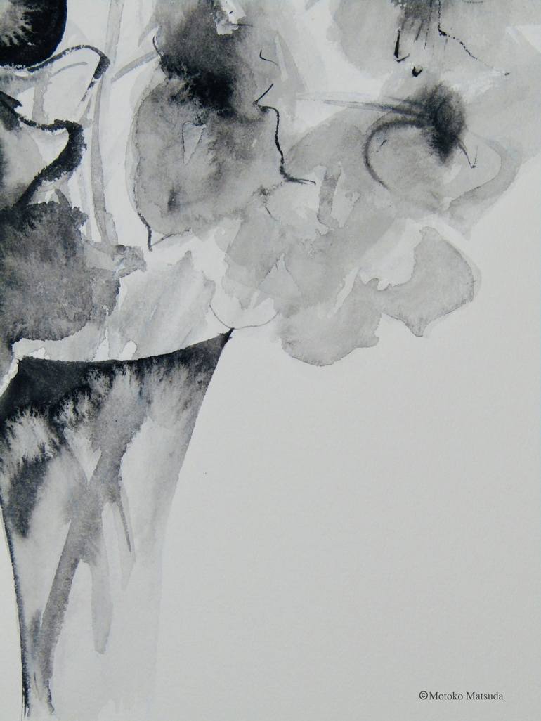 Original Floral Drawing by Motoko Matsuda