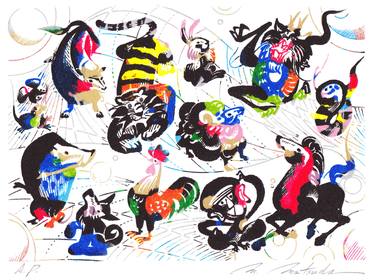 Print of Pop Art Animal Printmaking by Motoko Matsuda