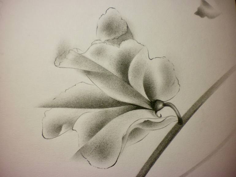 Original Conceptual Floral Drawing by Motoko Matsuda