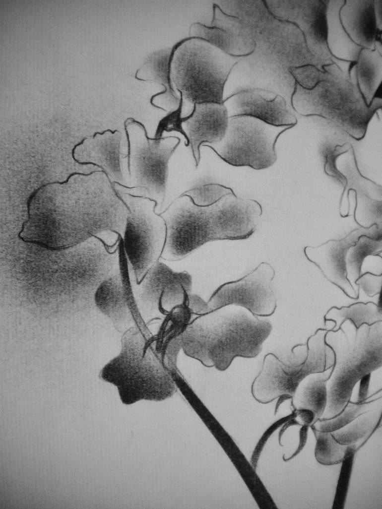 Original Floral Drawing by Motoko Matsuda