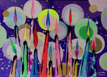 Original Pop Art Light Collage by Motoko Matsuda