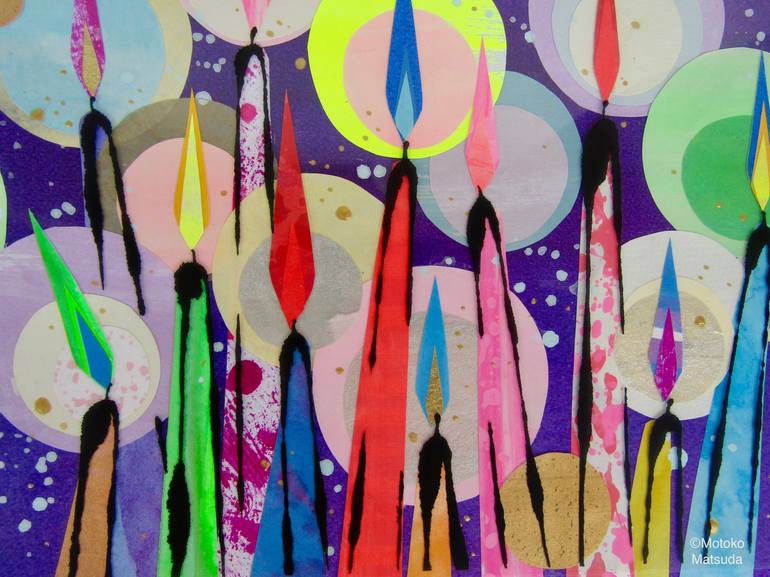 Original Expressionism Light Collage by Motoko Matsuda