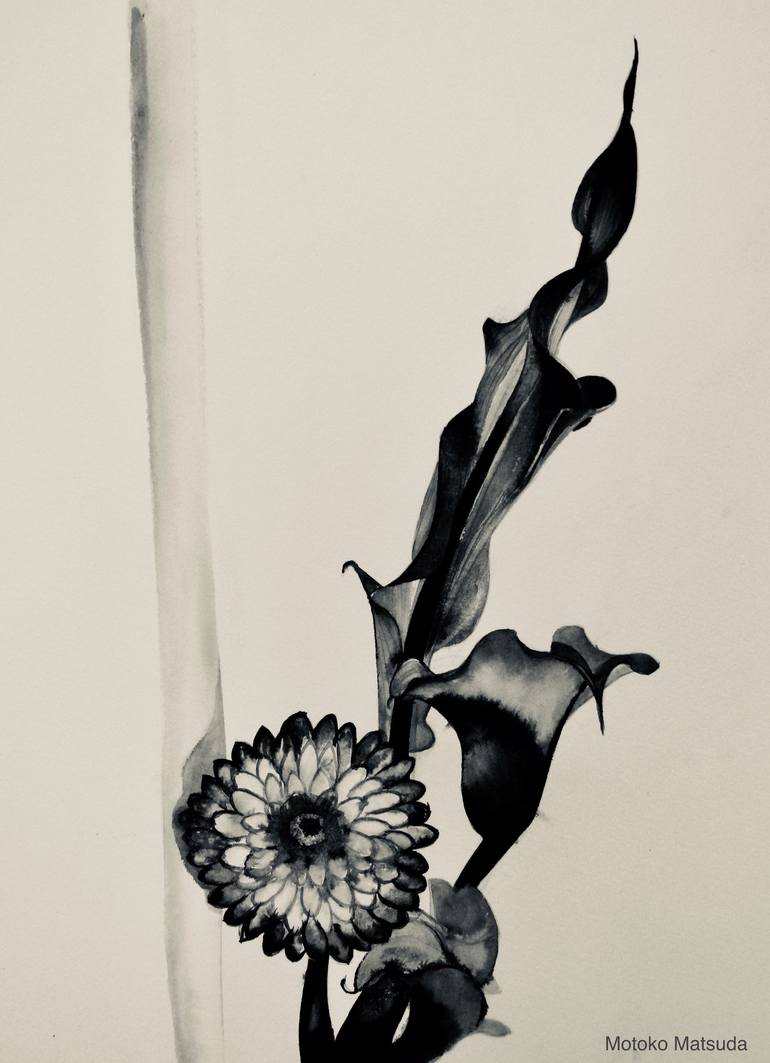 Original Fine Art Floral Drawing by Motoko Matsuda