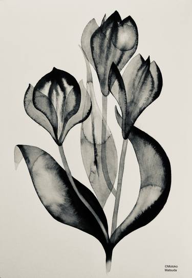 Print of Abstract Floral Drawings by Motoko Matsuda