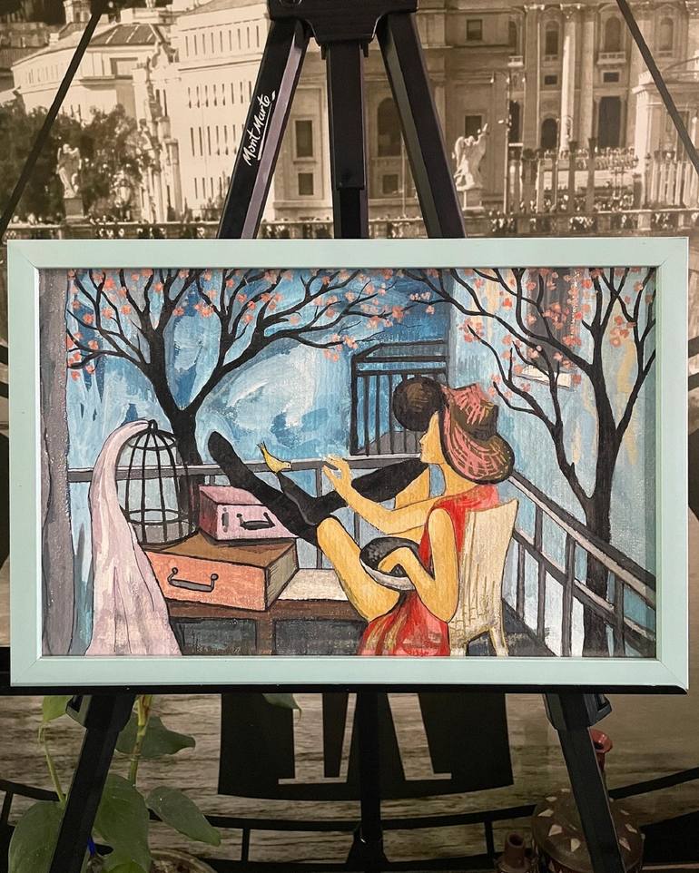 Original Modernism Women Painting by Maka Sekhniashvili