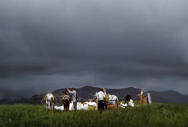 Original Symbolism Rural Life Mixed Media by Andres Galan