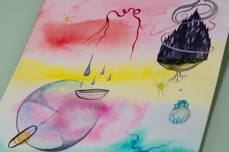 Original Surrealism Abstract Painting by Roza Pogosian