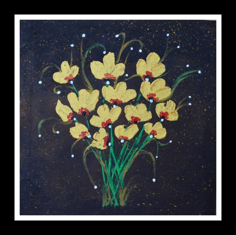 Original Contemporary Floral Painting by Juveriah Khan