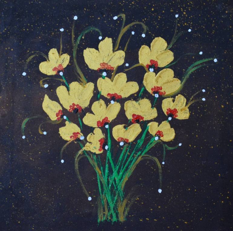 Original Contemporary Floral Painting by Juveriah Khan