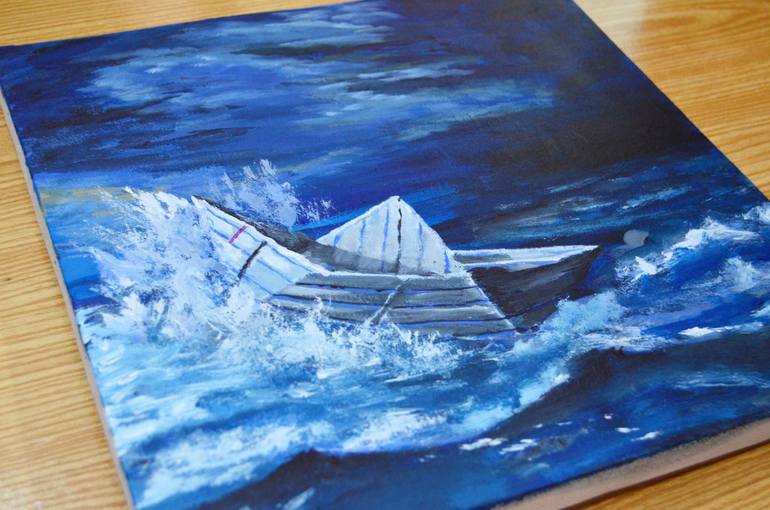 Original Boat Painting by Juveriah Khan