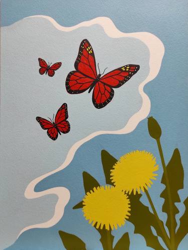 "Butterflies over dandelions" thumb