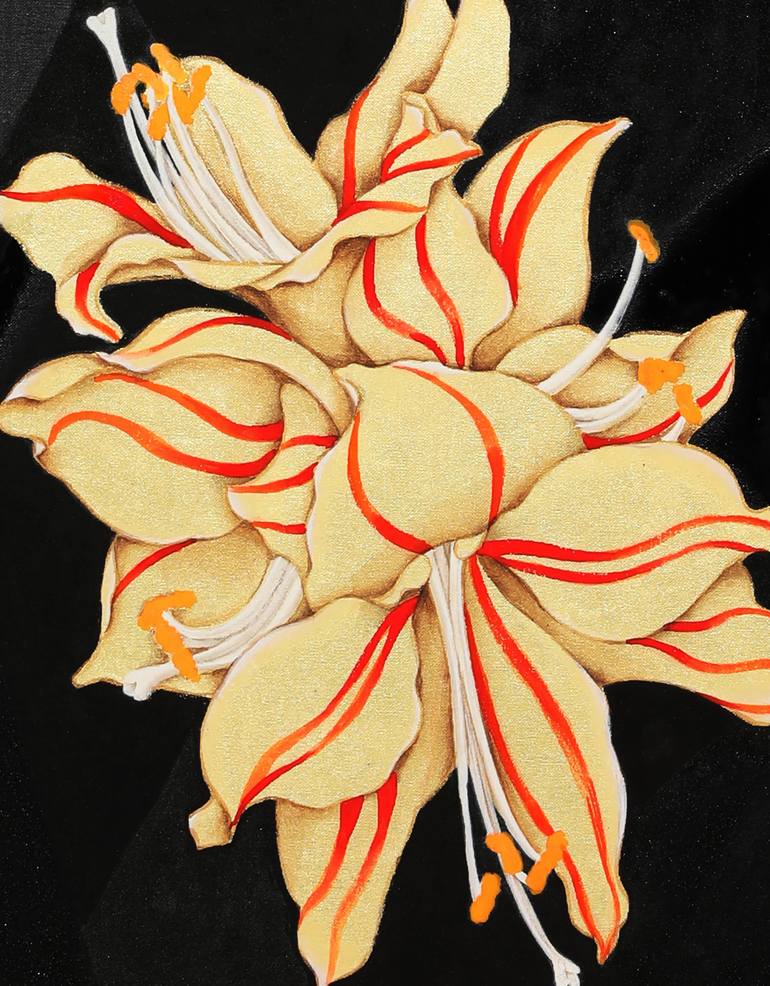 Original Art Deco Floral Painting by Hyeyune Choi