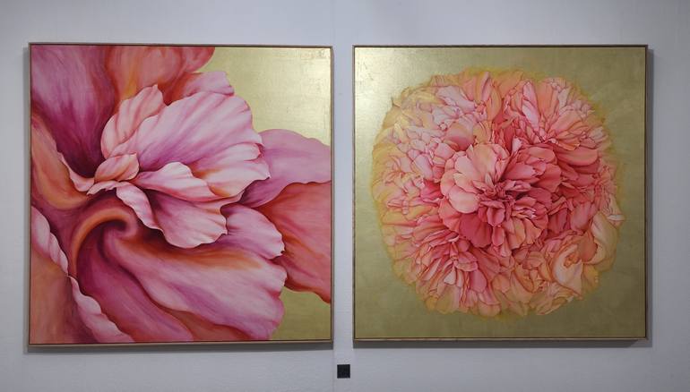 Original Art Deco Floral Painting by Hyeyune Choi