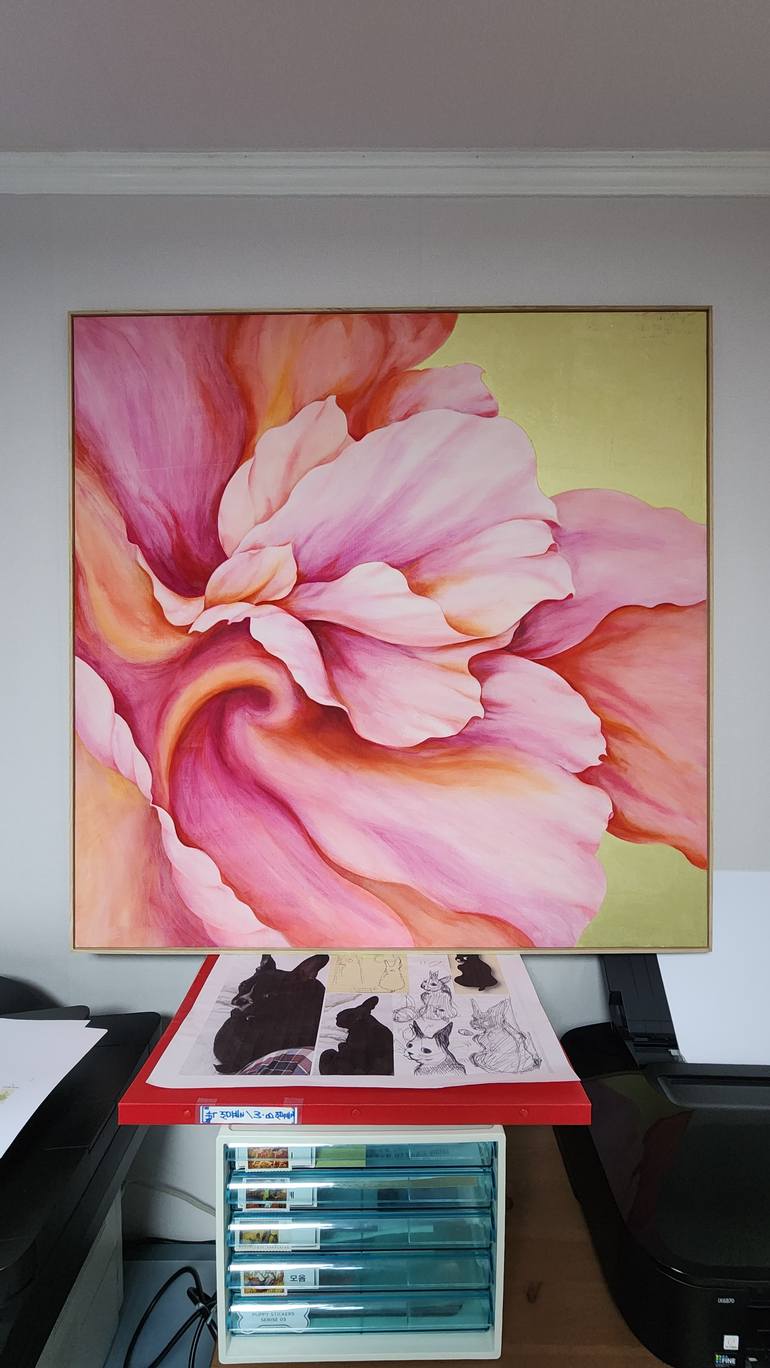 Original Art Deco Floral Painting by Hyeyune Choi