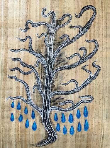 Original Folk Tree Drawings by LINDA KING