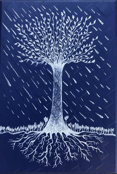 Print of Fine Art Tree Drawings by LINDA KING