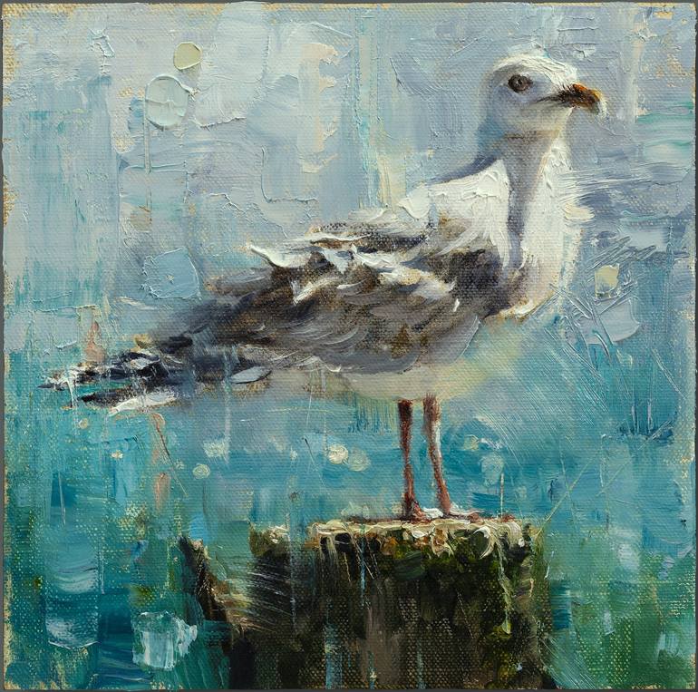 Seagull Painting by Tom Off Saatchi Art