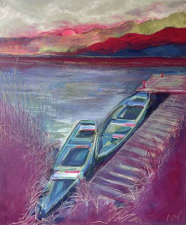 Original Fine Art Boat Paintings by Marianna Nerozna