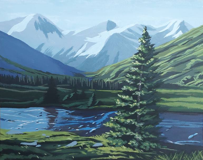 Mountain Landscape Painting by Daria Stepanova | Saatchi Art India