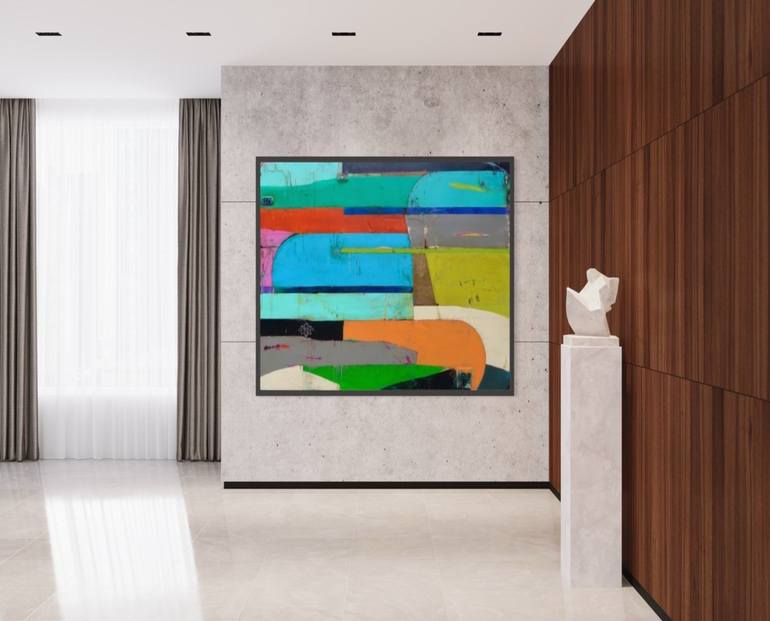 Original Art Deco Abstract Painting by Rey Alfonso