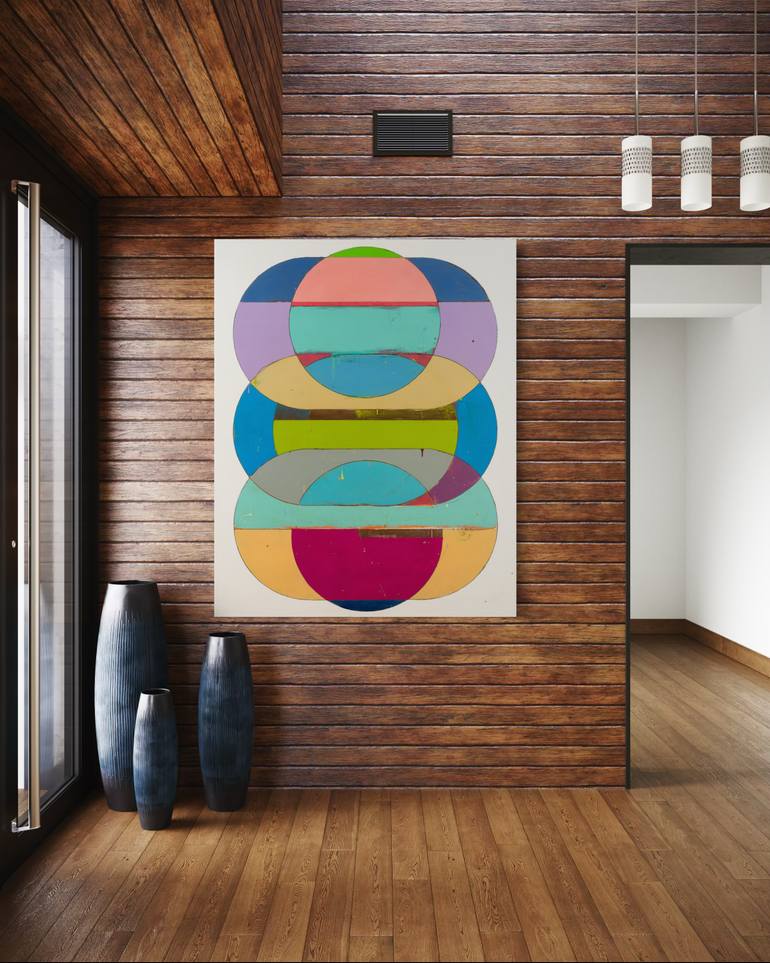 Original Art Deco Abstract Painting by Rey Alfonso